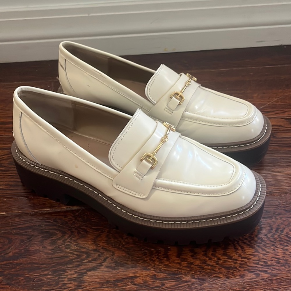 Sam Edelman Modern Ivory Laurs Lug Sole Loafer Size 7.5- worn once